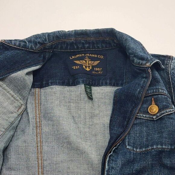 Ralph Lauren Co Women's - P/P - Jean Dark Wash Denim Jacket - Petite - Picture 7 of 12